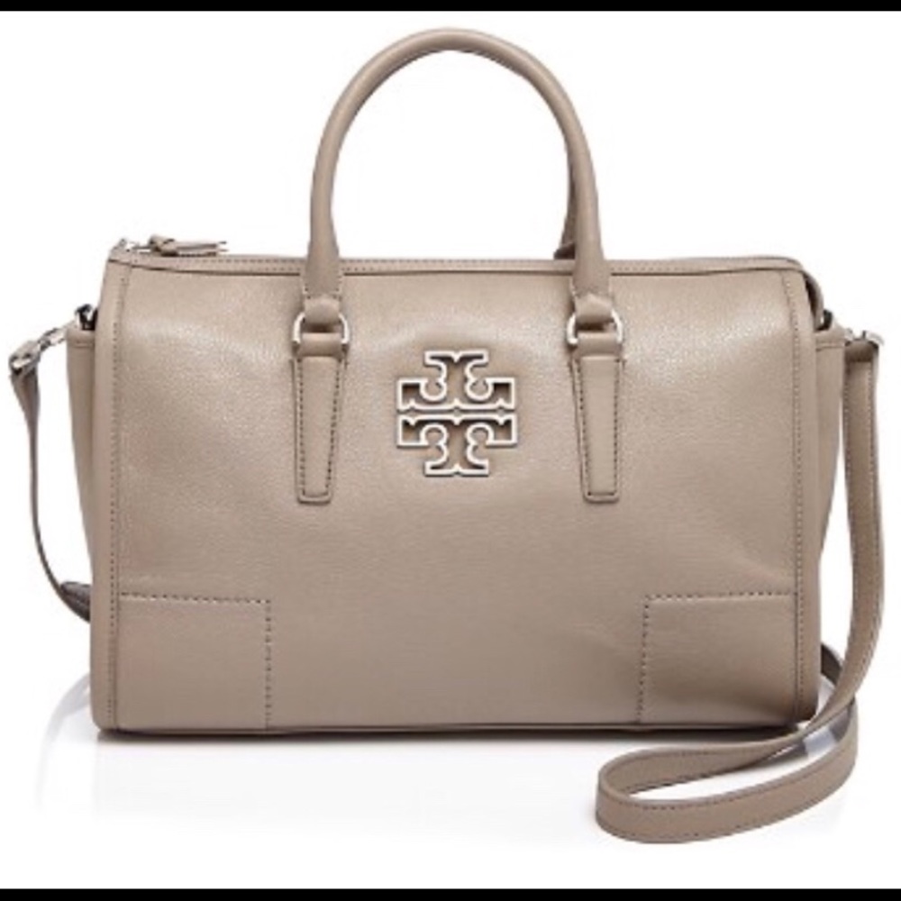 Tory Burch Britten Satchel NWT Tan/gray msrp $525